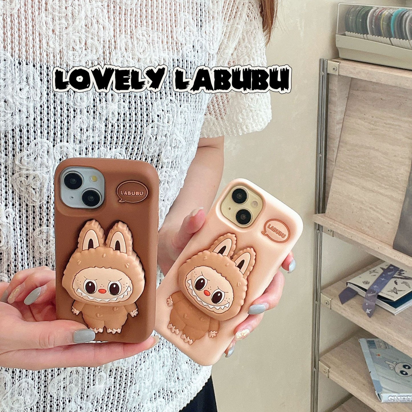 Labubu mobile phone case with stand
