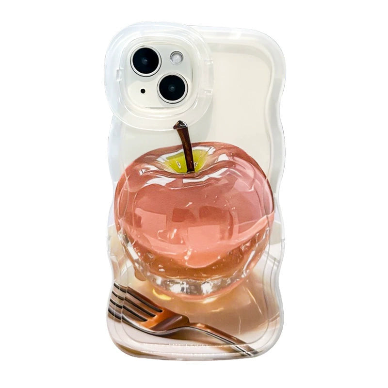Crystal Apple Chain Phone Case with Stand
