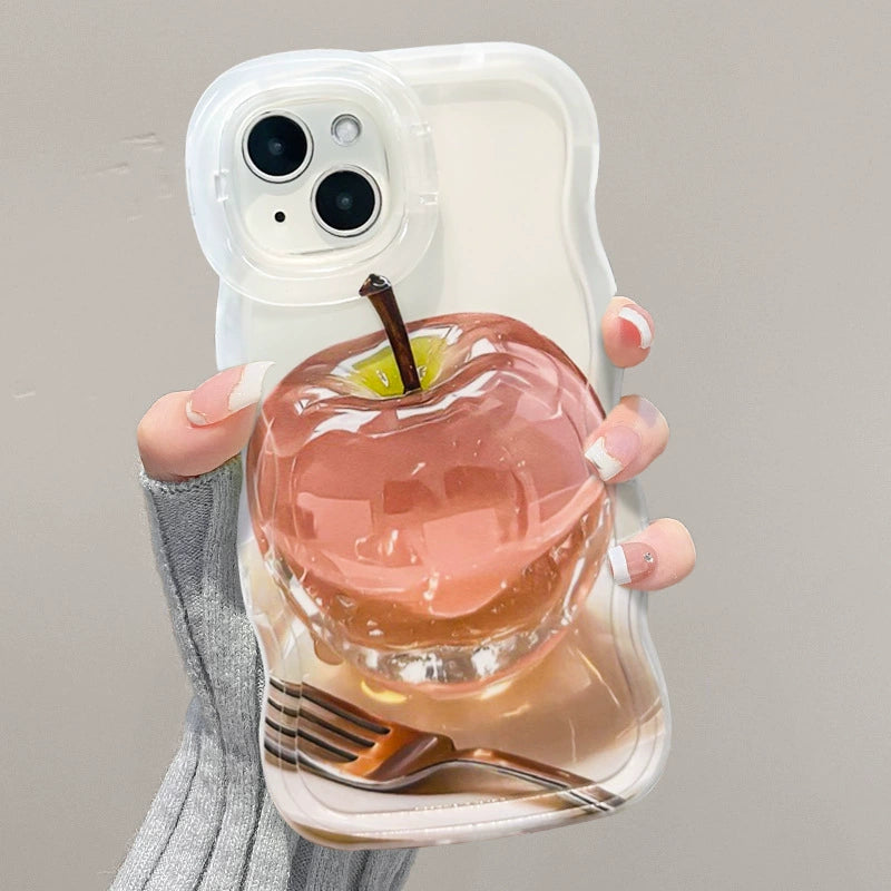 Crystal Apple Chain Phone Case with Stand