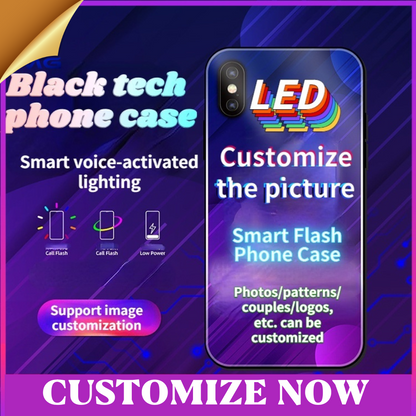 DIY Custom Photo/Design LED Light Smart Control Phone Case For iPhone/Samsung Galaxy