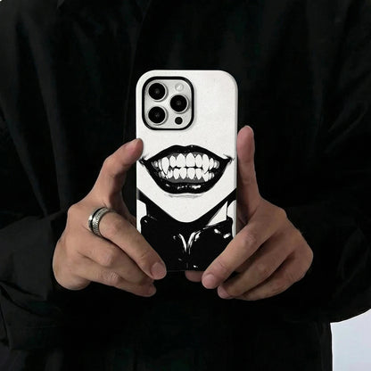 Black and white lips personalized phone case