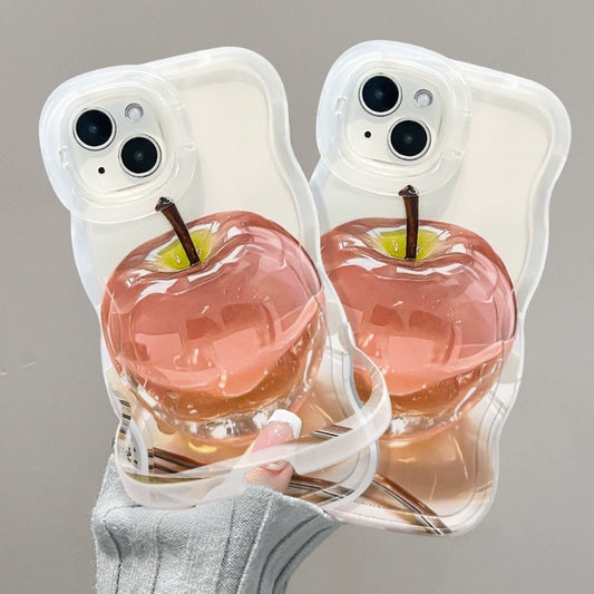 Crystal Apple Chain Phone Case with Stand