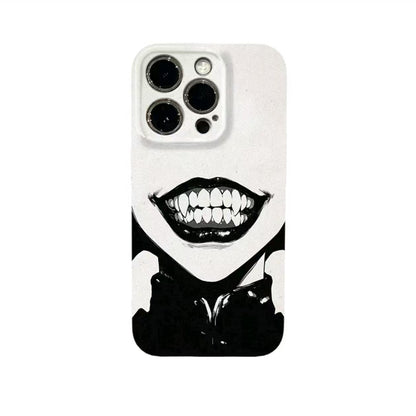 Black and white lips personalized phone case