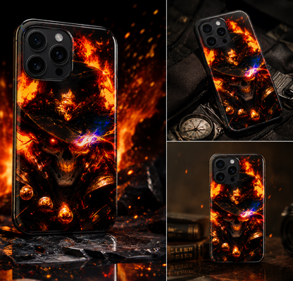 Inferno Skull Flash iPhone Case