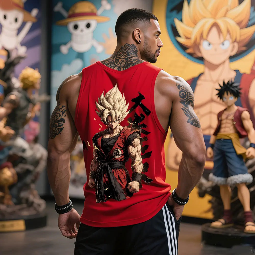 Dragon Ball DBZ Goku Saiyan Unisex Summer outfits men streetwear 80s 90s graphic tees cotton