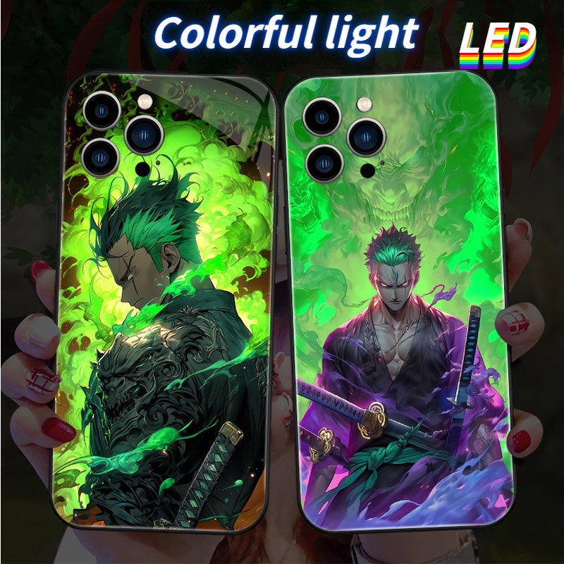 Zoro Green Flames Smart Control LED Music Luminous Phone Case