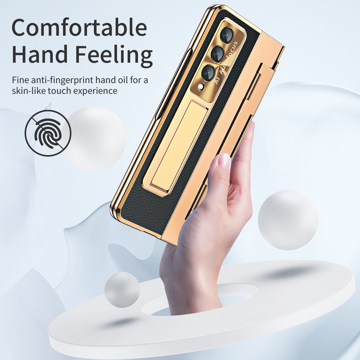 Hinge Plain Leather Folding Case Suitable For Samsung Galaxy Z Fold3/4/5- Free Shipping