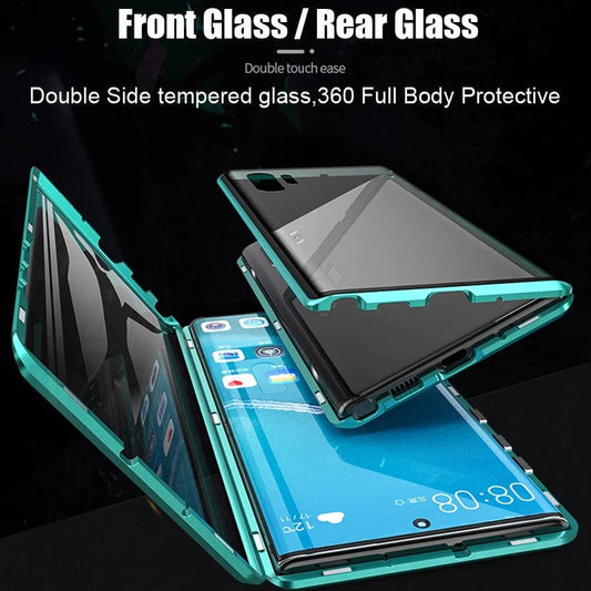 Magnetic Tempered Glass Double-sided Phone Case For Samsung - corneliussert