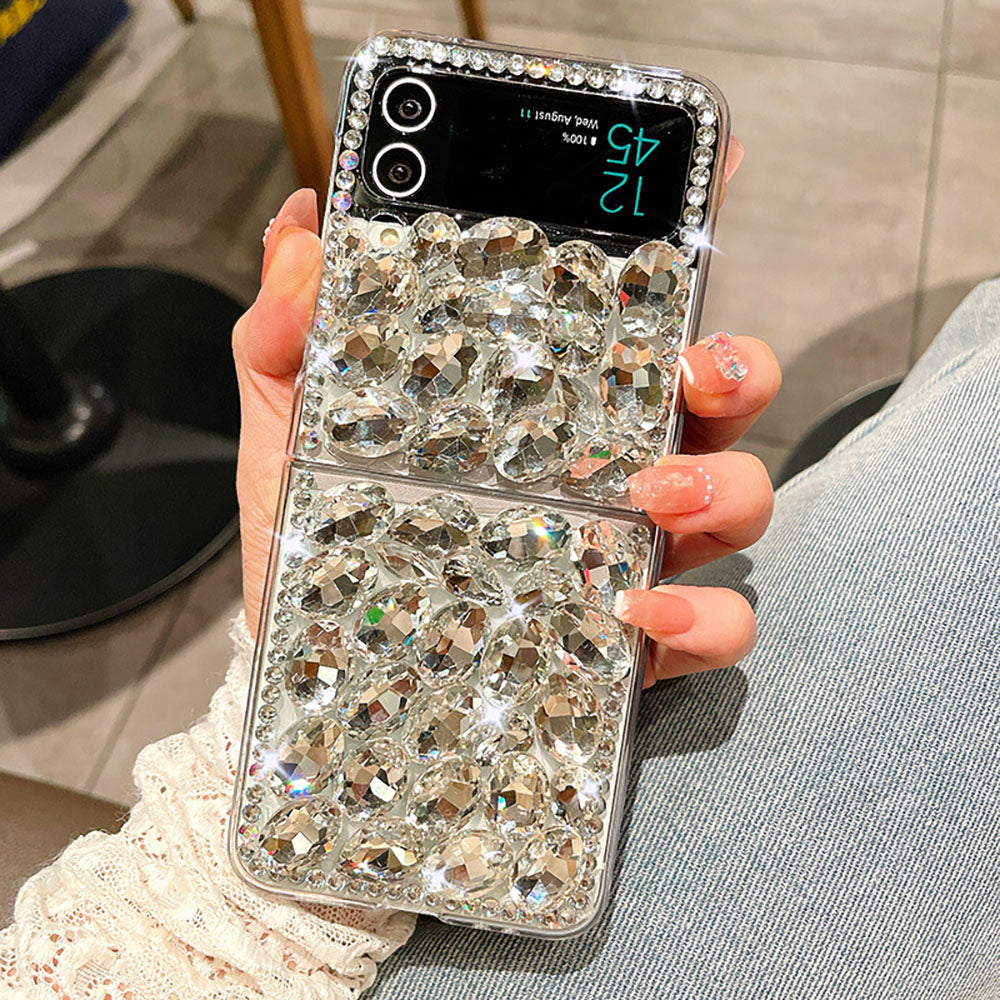 Luxurious Clear Rhinestone Phone Case For Samsung Galaxy Z Flip3 Flip4 5G