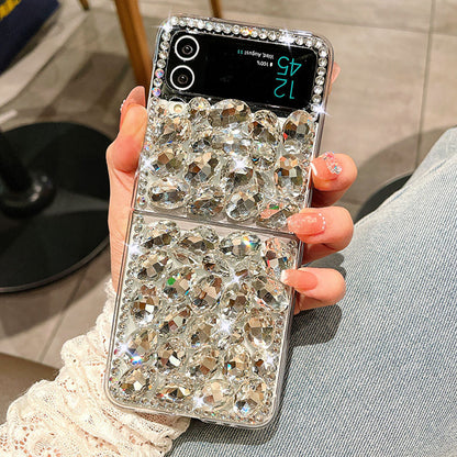 Luxurious Clear Rhinestone Phone Case For Samsung Galaxy Z Flip3 Flip4 5G