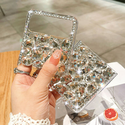 Luxurious Clear Rhinestone Phone Case For Samsung Galaxy Z Flip3 Flip4 5G